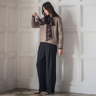 WEB限定】裏毛×ニット前後ドッキングプルオーバー≪手洗い可能