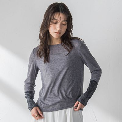 ＜MAYSON GREY（Women）＞２ＷＡＹラメカフスインナー≪洗濯機で洗える≫
