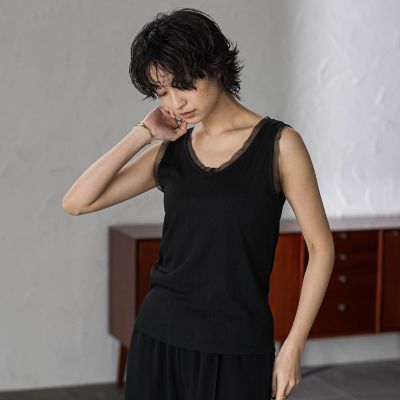 ＜MAYSON GREY（Women）＞シアーネックリブタンクトップ