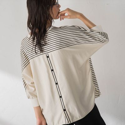 ＜MAYSON GREY（Women）＞ポンチローマＢＡＣＫボタンドッキングプルオーバー