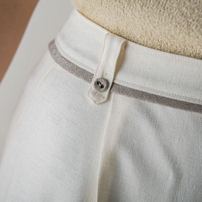 リネンライクタックワイドパンツ≪セットアップ対応／洗濯機で洗える≫