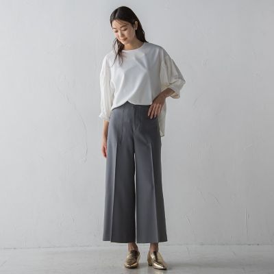 ベイカーワイドクロップトパンツ≪洗濯機で洗える≫