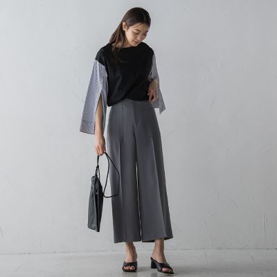ベイカーワイドクロップトパンツ≪洗濯機で洗える≫