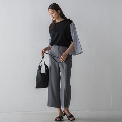 ベイカーワイドクロップトパンツ≪洗濯機で洗える≫
