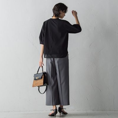 ベイカーワイドクロップトパンツ≪洗濯機で洗える≫
