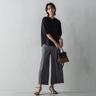 ベイカーワイドクロップトパンツ≪洗濯機で洗える≫