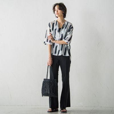 センターラインフレアパンツ≪洗濯機で洗える≫