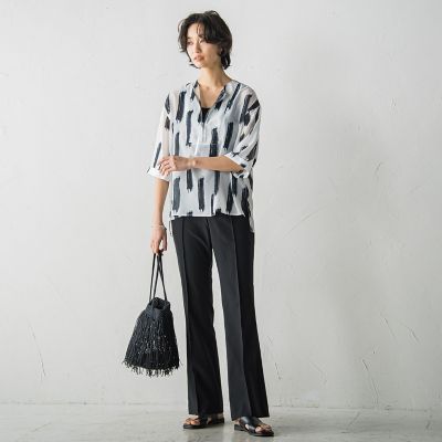 センターラインフレアパンツ≪洗濯機で洗える≫