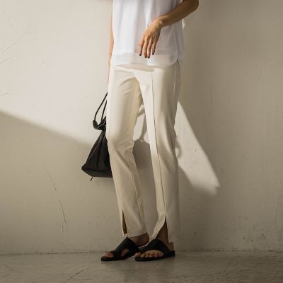 叶えるパンツ2023AW】AVAフロントスリットスリムパンツ