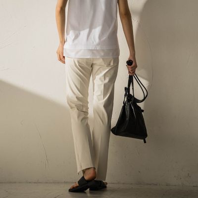 叶えるパンツ2023AW】AVAフロントスリットスリムパンツ