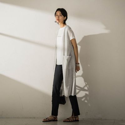 叶えるパンツ2023AW】AVAフロントスリットスリムパンツ