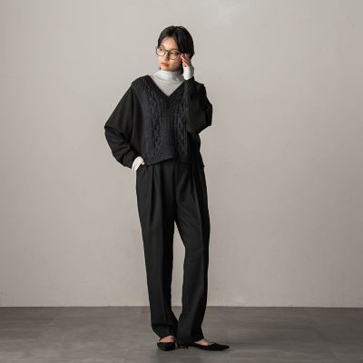きれいめバレルパンツ≪セットアップ対応／手洗い可能≫