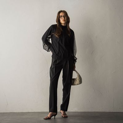 きれいめバレルパンツ≪セットアップ対応／手洗い可能≫