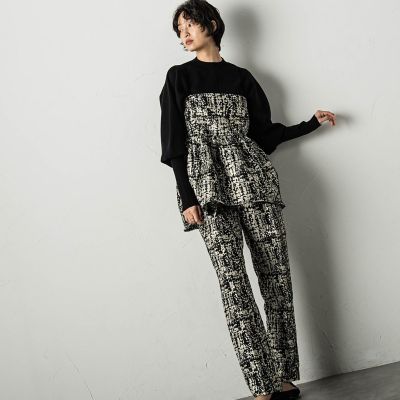 ラメジャカードタックパンツ≪セットアップ対応≫
