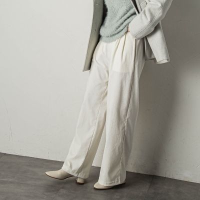 ＜MAYSON GREY（Women）＞ストレッチベロアストレートパンツ≪洗濯機で洗える≫