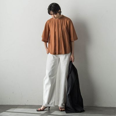 ダメージカーブデニムパンツ≪洗濯機で洗える≫