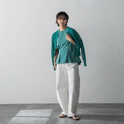 ダメージカーブデニムパンツ≪洗濯機で洗える≫