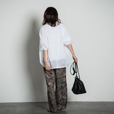 ニュアンス柄リラックスストレートパンツ≪手洗い可能≫