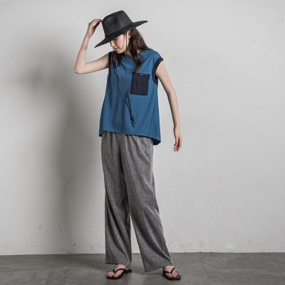 メランジイージーワイドパンツ≪洗濯機で洗える≫