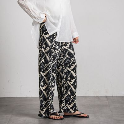 WEB限定＆一部店舗】オリエンタル柄クリスタルプリーツパンツ