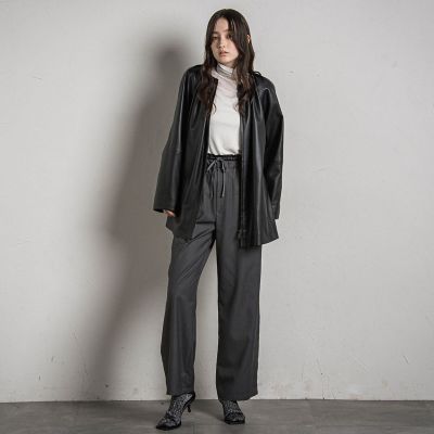 ダブルウエストワイドパンツ≪手洗い可能≫