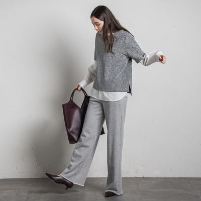 【カタログ掲載】スウェットワイドストレートパンツ≪手洗い可能≫