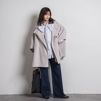 ワイドデニムパンツ≪洗濯機で洗える≫