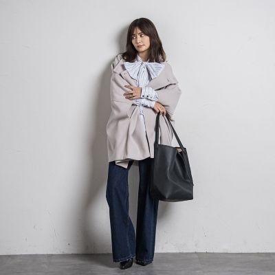 ワイドデニムパンツ≪洗濯機で洗える≫