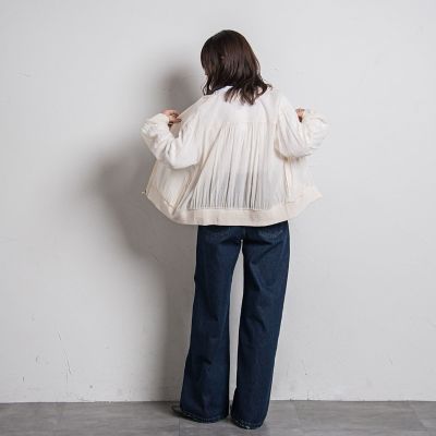 ワイドデニムパンツ≪洗濯機で洗える≫