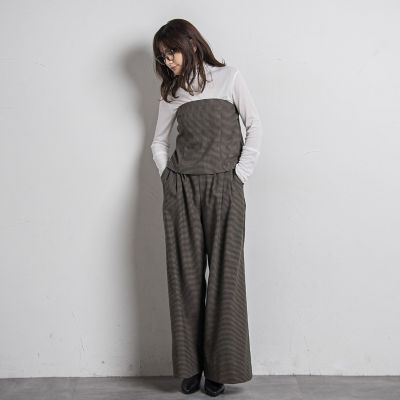【カタログ掲載】ハンドトゥースツータックワイドパンツ≪手洗い可能≫