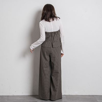 【カタログ掲載】ハンドトゥースツータックワイドパンツ≪手洗い可能≫