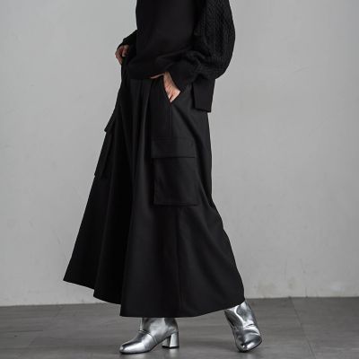 梳毛調カーゴキュロットパンツ≪手洗い可能≫