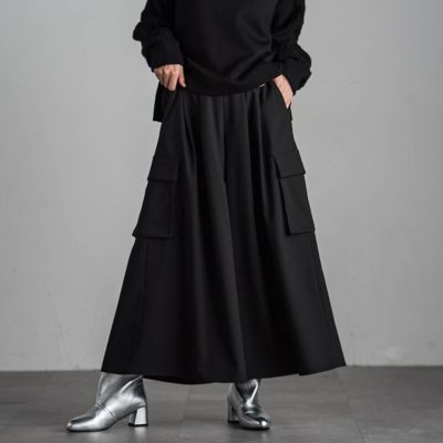 梳毛調カーゴキュロットパンツ≪手洗い可能≫