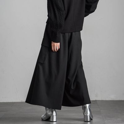 梳毛調カーゴキュロットパンツ≪手洗い可能≫