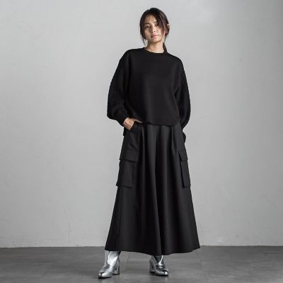 梳毛調カーゴキュロットパンツ≪手洗い可能≫