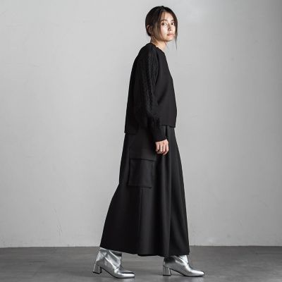 梳毛調カーゴキュロットパンツ≪手洗い可能≫
