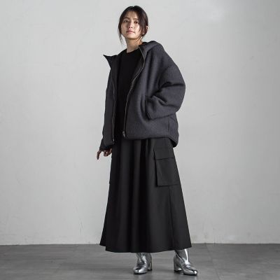 梳毛調カーゴキュロットパンツ≪手洗い可能≫