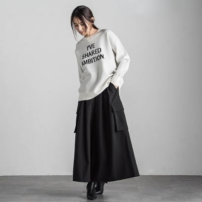 梳毛調カーゴキュロットパンツ≪手洗い可能≫