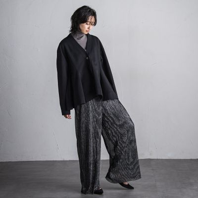 【ＷＥＢ限定】シアーラメプリーツパンツ≪洗濯機で洗える≫