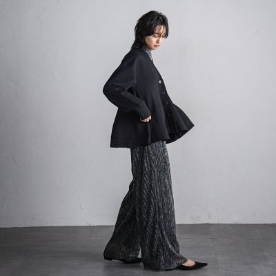 【ＷＥＢ限定】シアーラメプリーツパンツ≪洗濯機で洗える≫