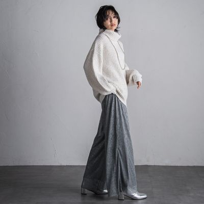 【ＷＥＢ限定】シアーラメプリーツパンツ≪洗濯機で洗える≫