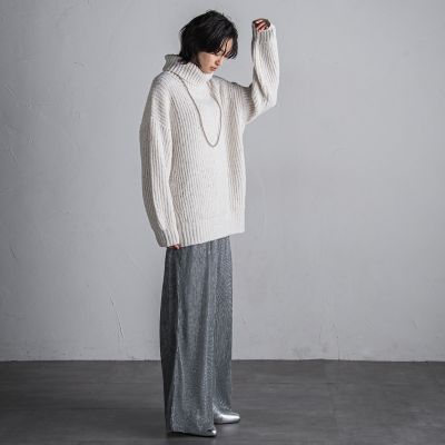 【ＷＥＢ限定】シアーラメプリーツパンツ≪洗濯機で洗える≫