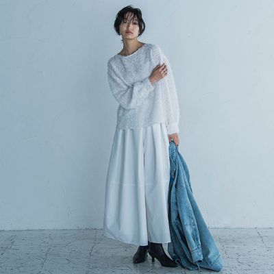 タックボリュームキュロットパンツ≪洗濯機で洗える≫