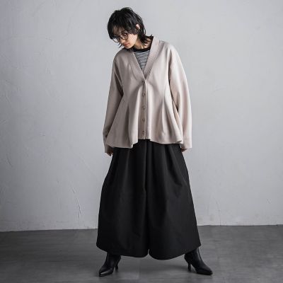 タックボリュームキュロットパンツ≪洗濯機で洗える≫