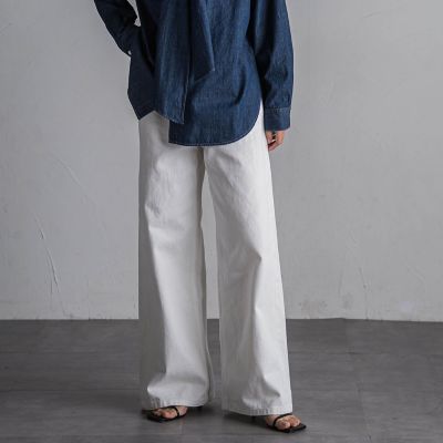 デニムワイドパンツ≪洗濯機で洗える≫