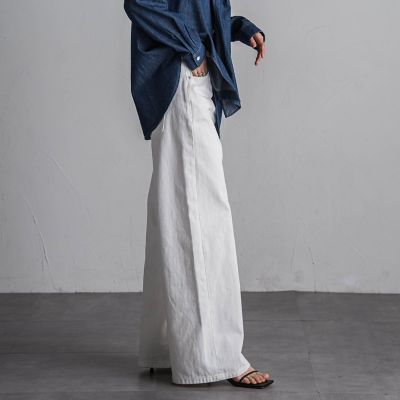 デニムワイドパンツ≪洗濯機で洗える≫