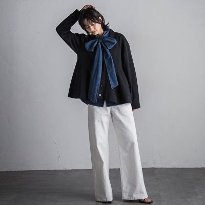 デニムワイドパンツ≪洗濯機で洗える≫