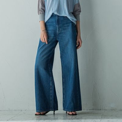 ＜MAYSON GREY（Women）＞デニムワイドパンツ≪洗濯機で洗える≫