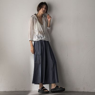 【新色追加】シャンブレーカーゴキュロットパンツ