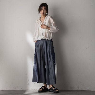 【新色追加】シャンブレーカーゴキュロットパンツ